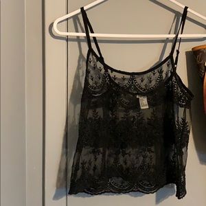 Black see-through top